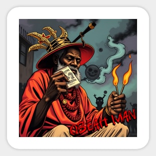 OBEAH MAN – FULL COLOUR – FETERS AND LIMERS – CARIBBEAN FOLKLORE EVENT DJ GEAR Sticker